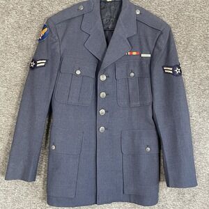 US Air Force Military Uniform Wool Coat Navy Blue 40s 50s Sz 37S‎ TRUE VTG